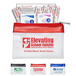 “SAFETY-ON-THE-GO FS" 7 Piece First Aid Kit in Colorful Zipper Vinyl Pouch